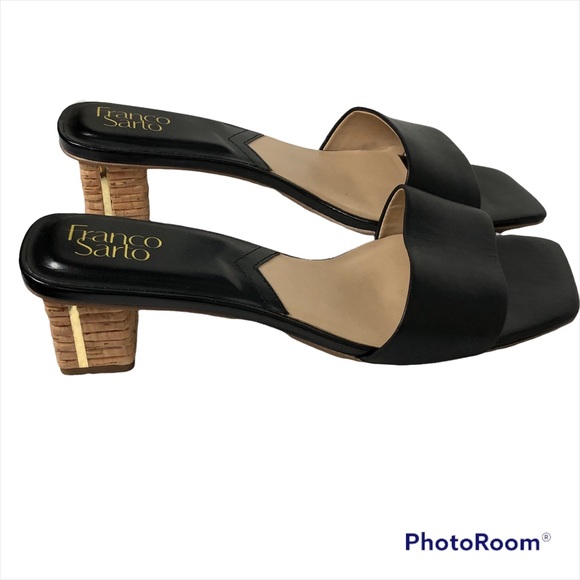 Franco Sarto Shoes - NEW Franco Sarto Square Heel Slip-On Sandals - L-Cruella IN BLACK size 11